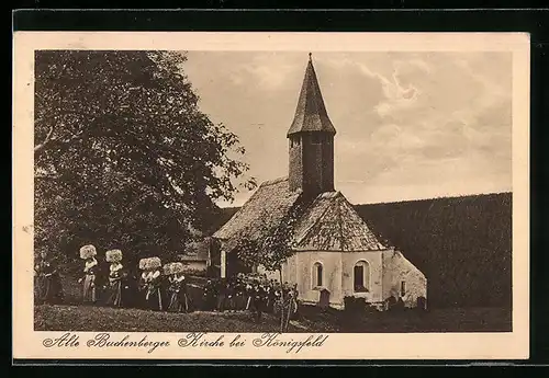 AK Königsfeld, Blick auf die alte Buchenberger Kirche