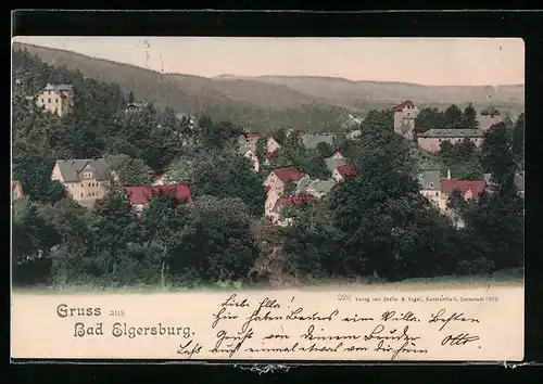 AK Bad Elgersburg, Ortsansicht im Frühling