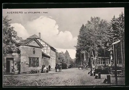 AK Auerberg b. Stolberg i. Harz, Sicht auf den Aussenbereich einer Gastwirtschaft