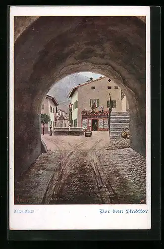 AK Deutscher Schulverein Nr. 1024: Vor dem Stadttor