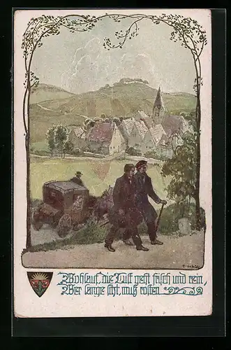 AK Deutscher Schulverein Nr. 916: Wohlauf, die Luft geht frisch und rein...