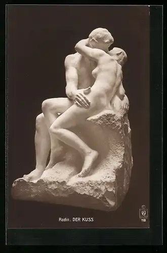 AK Plastik Der Kuss von Rodin