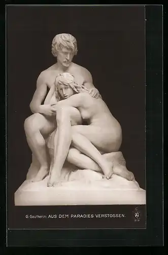 AK Plastik, Aus dem Paradies verstossen von G. Gautherin