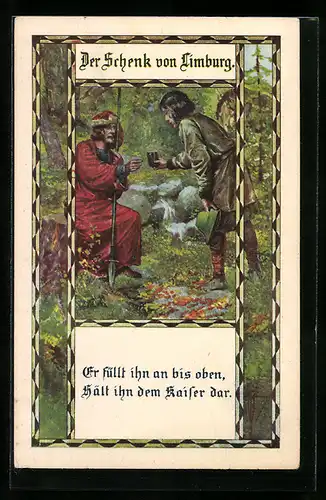 Künstler-AK Franz Kuderna: Der Schenk von Limburg