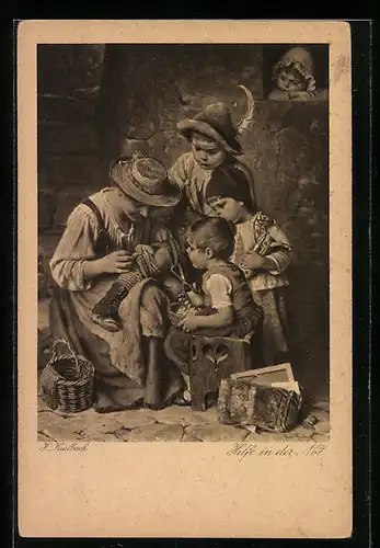 Künstler-AK Hermann Kaulbach: Hilfe in der Not