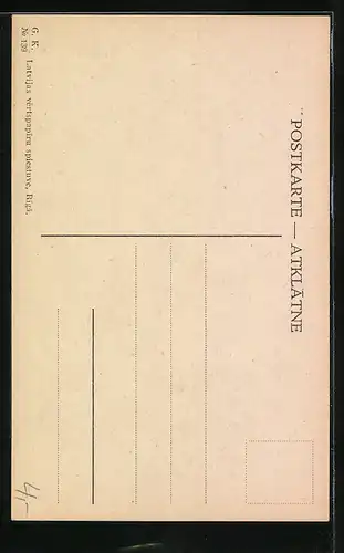 AK Riga, Freiheitsdenkmal mit Strassenbahn