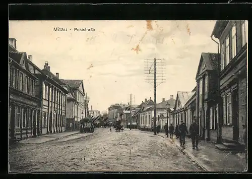 AK Mitau, Blick in die Poststrasse