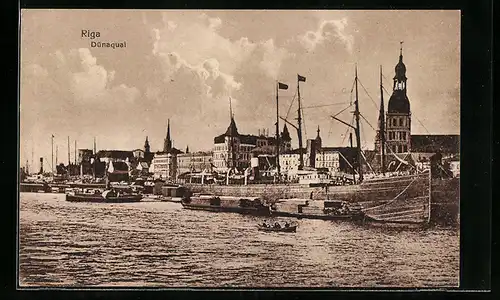AK Riga, Schiffe am Dünaquai