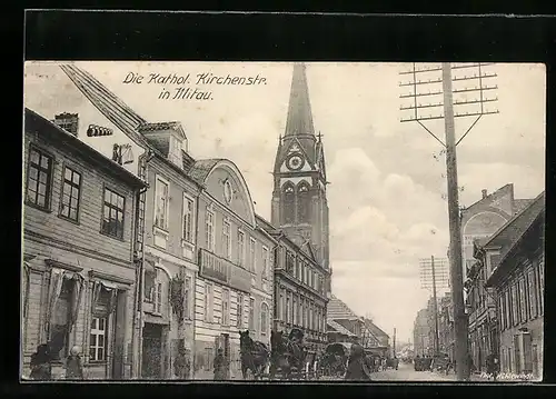 AK Mitau, Blick in die Kathol. Kirchenstrasse