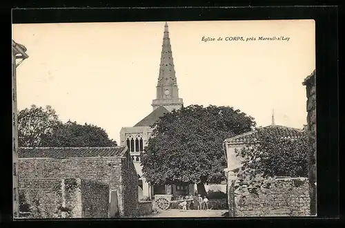 AK Corps, Église de Corps, près Mareuil-s /Lay