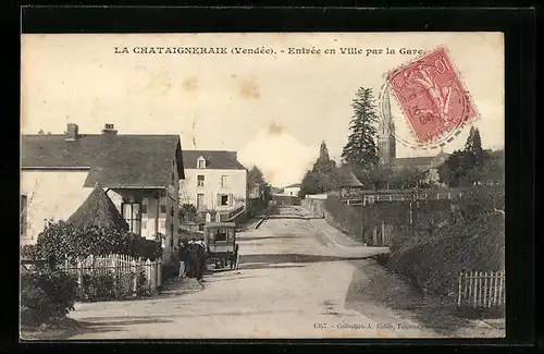 AK La Chataigneraie, Entrée en Ville par la Gare
