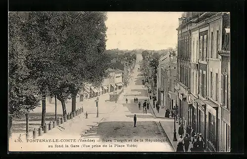 AK Fontenay le Comte, Rues Turgot et de la République