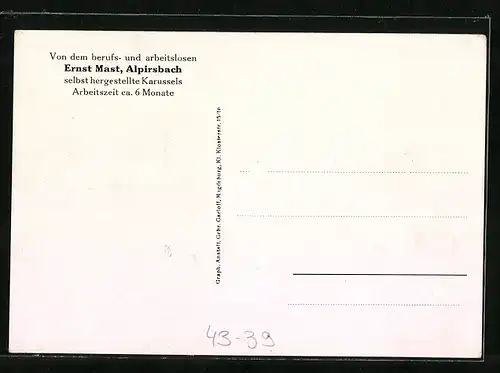 AK Alpirsbach, Modellbau Karussells, hergestellt von Ernst Mast