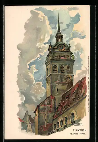 Künstler-AK München, Der Petersturm