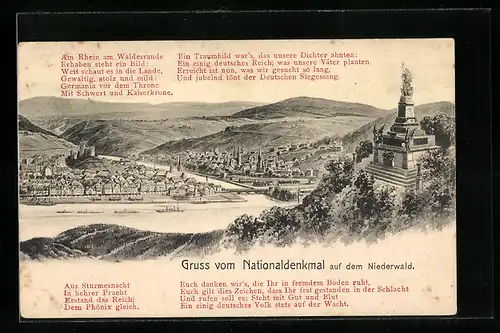 Künstler-AK Eugen Felle: Das Nationaldenkmal auf dem Niederwald