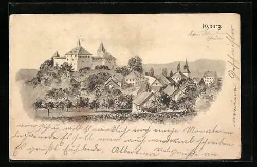 Künstler-AK Eugen Felle: Kyburg, Blick über die Dächer