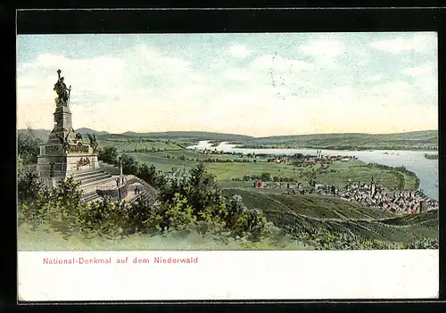 Künstler-AK Eugen Felle: National-Denkmal auf dem Niederwald