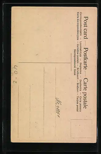 Künstler-AK Frau kämmt sich vor dem Spiegel sitzend die Haare