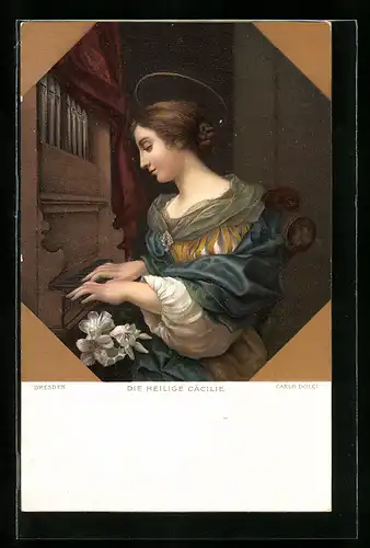 Künstler-AK Stengel & Co. Nr. 29704: Die heilige Cäcilie nach Dolci