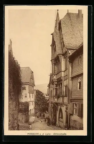 AK Marburg a. d. Lahn, Blick in die Ritterstrasse