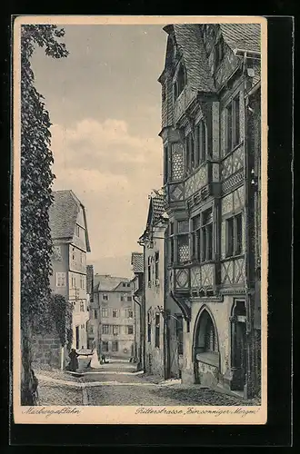 AK Marburg a. d. Lahn, Ritterstrasse, Ein sonniger Morgen