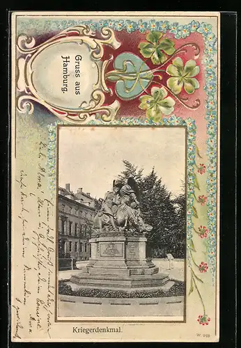 AK Hamburg-Neustadt, Krieger-Denkmal mit Kleedekor, Esplanade