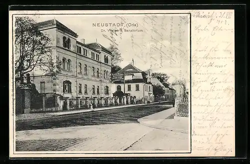 AK Neustadt /Orla, An Dr. Weiser`s Sanatorium