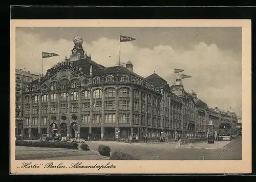AK Berlin, Alexanderplatz mit Kaufhaus Hertie