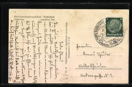AK Radolfzell /Bodensee, Kreishaushaltungsschule 1883 gegründet