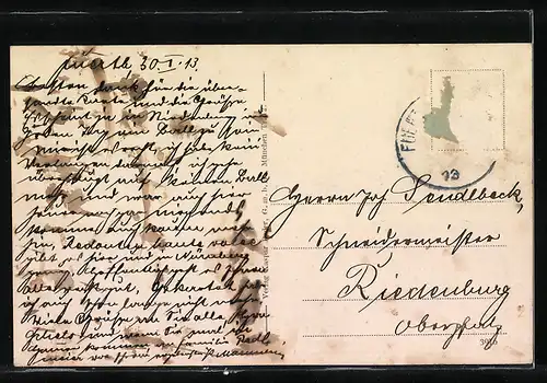 AK Fürth, Strassenansicht mit Kirche