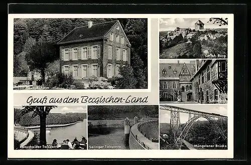 AK Burg a. d. Wupper, Gasthof Haus Boheim, Remscheider Talsperre