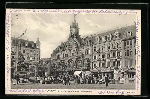 AK Essen, Kopstadtplatz mit Colosseum