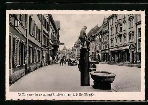 AK Villingen, Brunnen in der Rietstrasse