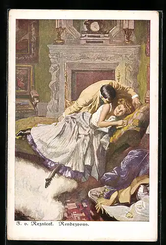 Künstler-AK Ferdinand von Reznicek: Rendevous
