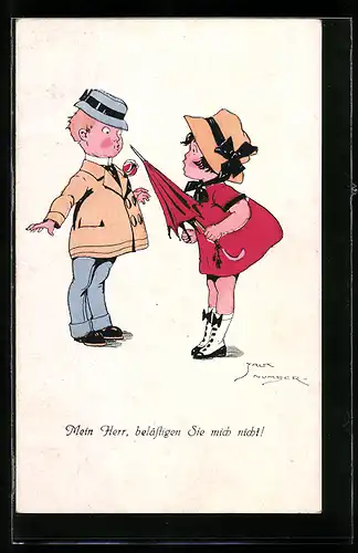 Künstler-AK Jack Number: Mein Herr, belästigen Sie mich nicht!