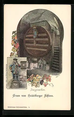 Lithographie Heidelberg, Perkeo, das grosse Fass