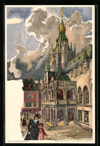 Künstler-AK C. Pfaff: Rathaus in Köln