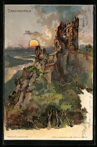 Künstler-AK C. Pfaff: Drachenfels