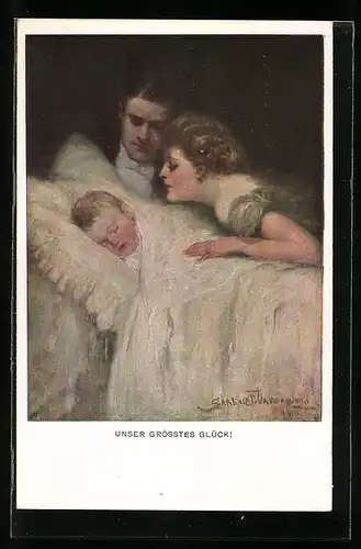 Künstler-AK Clarence F. Underwood: Unser grösstes Glück!