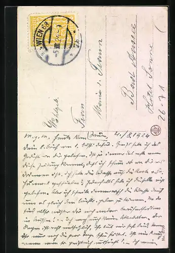 Künstler-AK Chicky Spark: zwei Mädchen auf einer Stange umarmen Junge