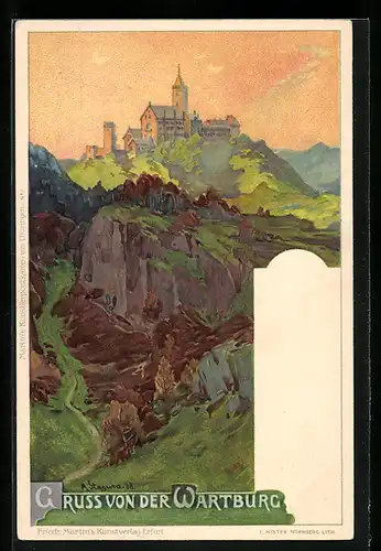 Künstler-AK Albert Stagura: Eisenach, Wartburg