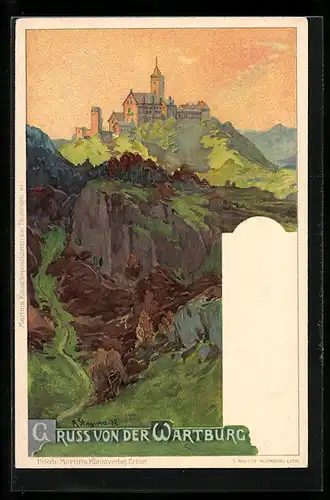 Künstler-AK Albert Stagura: Eisenach, Wartburg