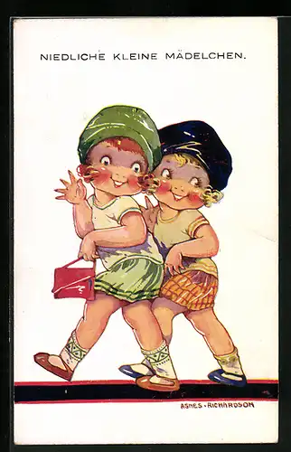 Künstler-AK Agnes Richardson: Niedliche kleine Mädelchen