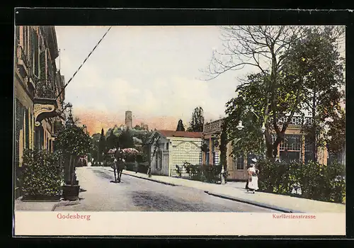 AK Godesberg, Reiter auf der Kurfürstenstrasse