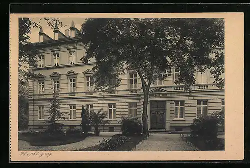 AK Bad Godesberg a. Rhein, Pensionat, Lyzeum, Frauenschule St. Antonius, Haupteingang