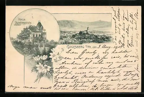 AK Godesberg a. Rh., Haus Lichtenstein, Ortsansicht