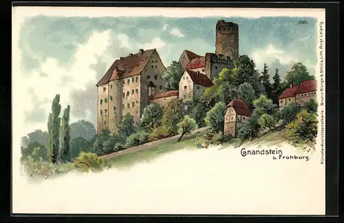 Künstler-AK Frohburg, Burg Gnandstein