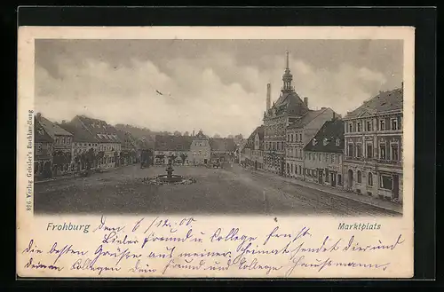 AK Frohburg, Marktplatz aus der Vogelschau