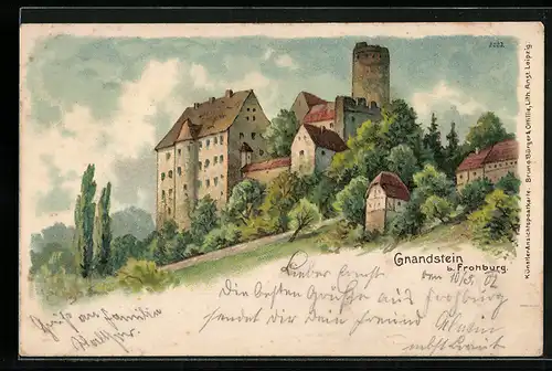 Künstler-AK Frohburg, Burg Gnandstein