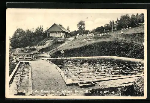AK Höchenschwand i. Schwarzwald, Hotel Alpenblick, Sonnen- und Schwimmbad